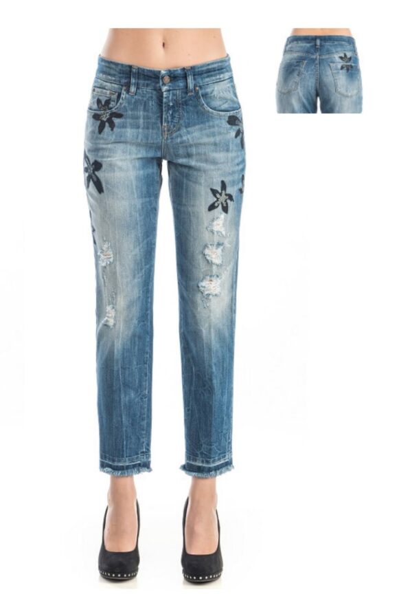 pantalón.jeans.flores.strass.boyfriend.mujer