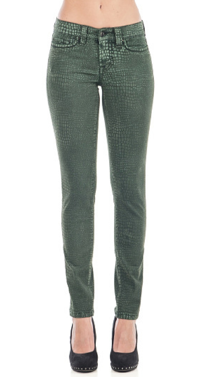 pantalón verde efecto piel cocodrilo