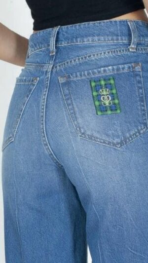 Pantalón denim dobladillo - Crinkle Denim
