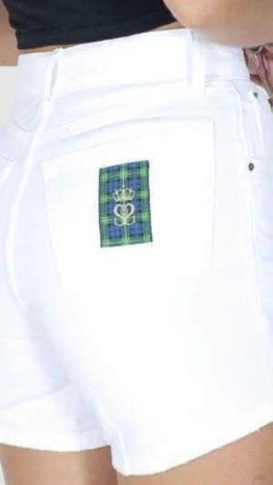 Short vaquero 100% Algodón - Blanco-white, 36 española, 28 americana, 10 Reino Unido, 42 italiana