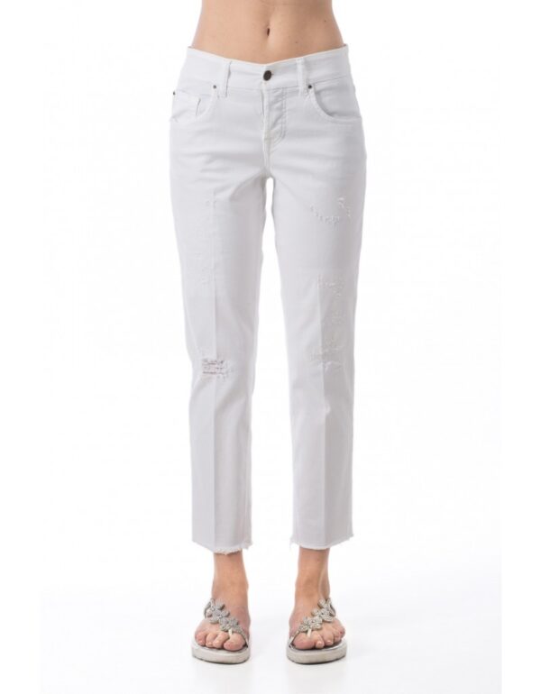 pantalón vaquero de mujer color blanco