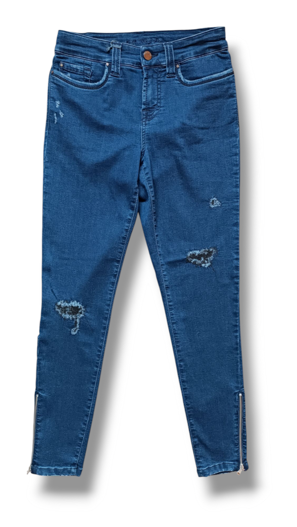 Pantalón Vaquero Skinny Distressed con Cremalleras - Imagen 3