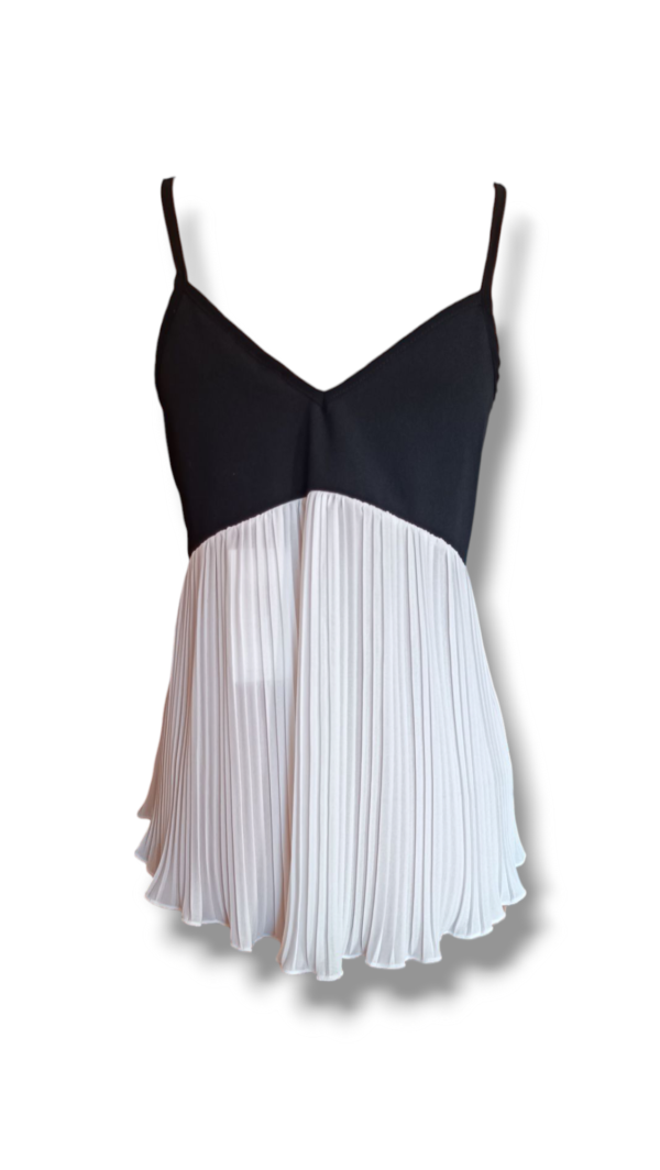 Top bicolor plisado - Imagen 3