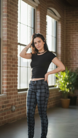 q4528.tartan.mujer.pantalón.jonnyq.